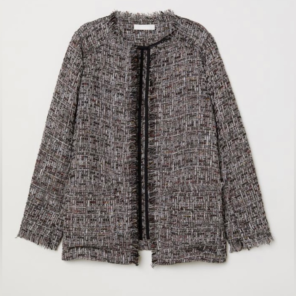 NEW H&M Shimmery Tweed Textured Jacket